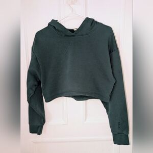 Oraki Cropped Hooded Sweatshirt - Dark Green
